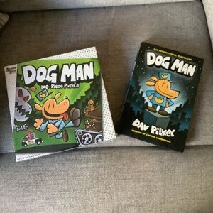 Dog Man book and puzzle combo #1